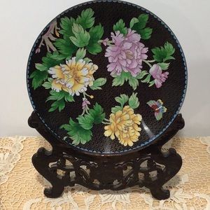 Vintage Chinese Cloisonné 10” Plate